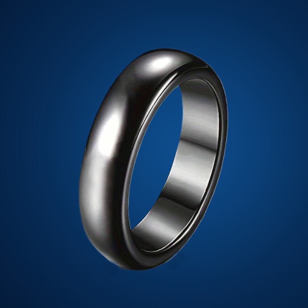 Hematite Stone Magnetic Ring Band Size 6